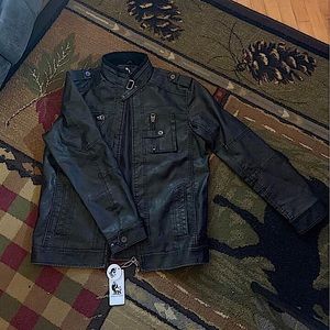 Leather motorcycle jacket